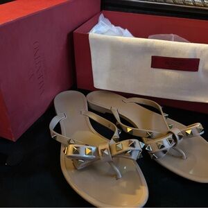 Valentino Women's Studded Sandals - Taupe